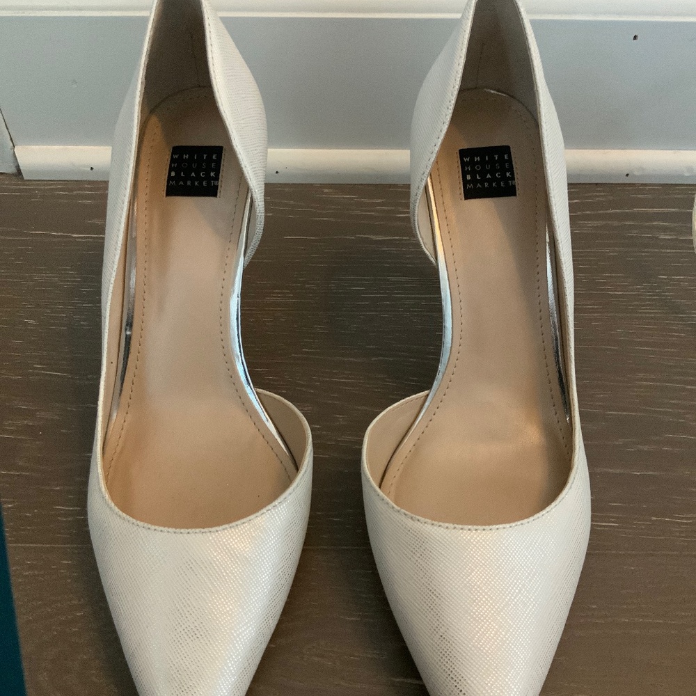 Pearly white WHBM pumps